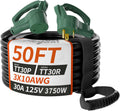 50 FT 30 Amp RV Extension Cord with Grip Handle for Outdoor Use