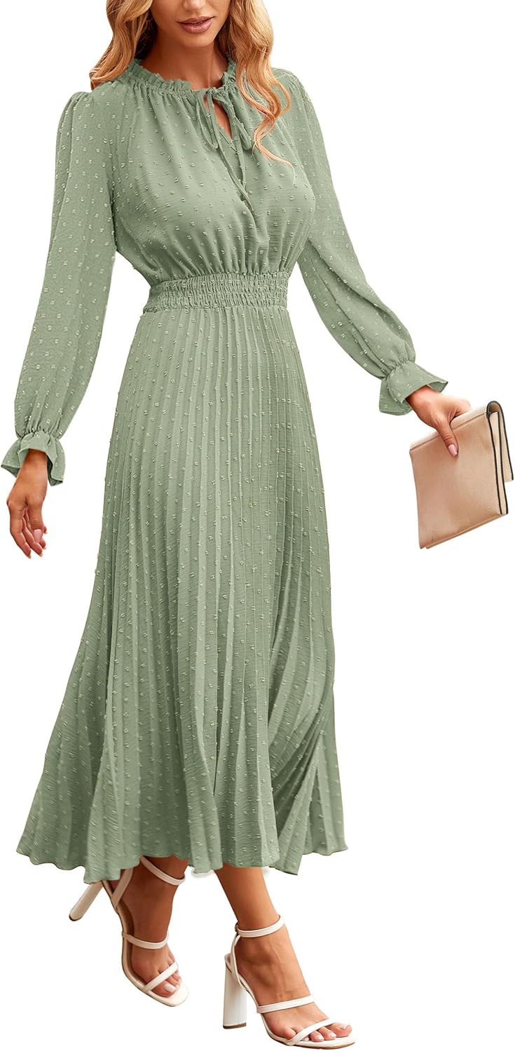 PRETTYGARDEN Women's Casual Long Sleeve Midi Dress for All Occasions