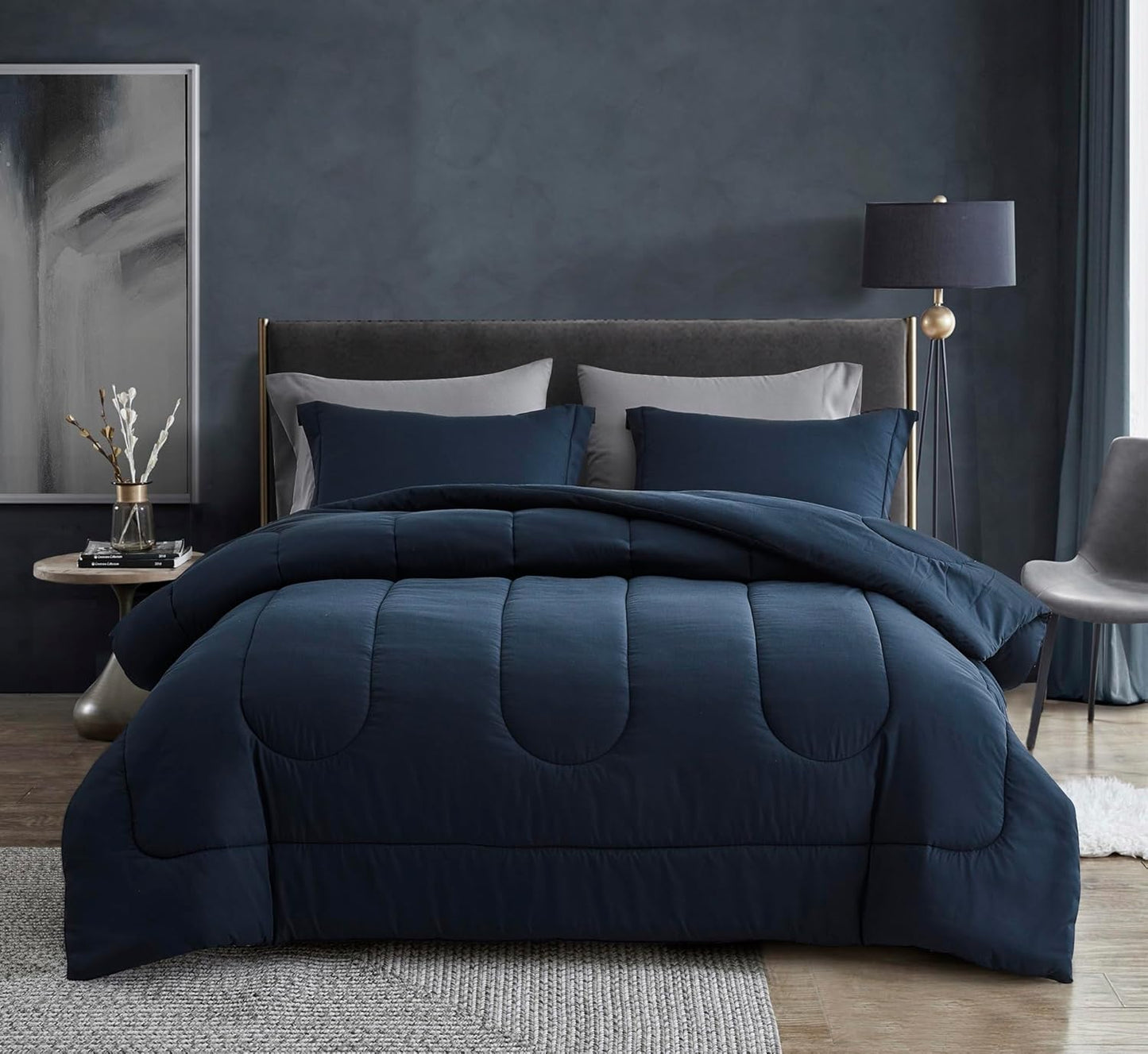 Oversized Queen Comforter Set - 7 Piece Bed in a Bag Solution