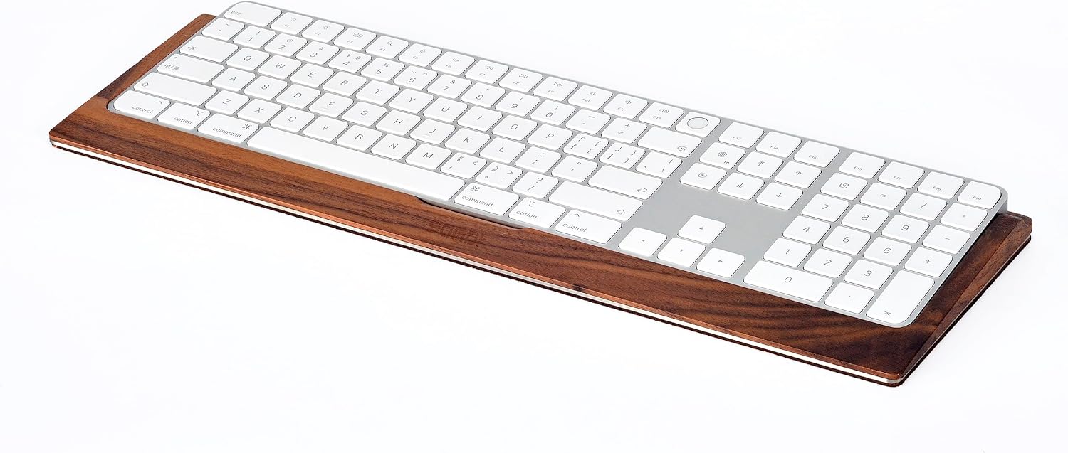 Stainless Steel/Wood Base iMac Stand - Keyboard Tray