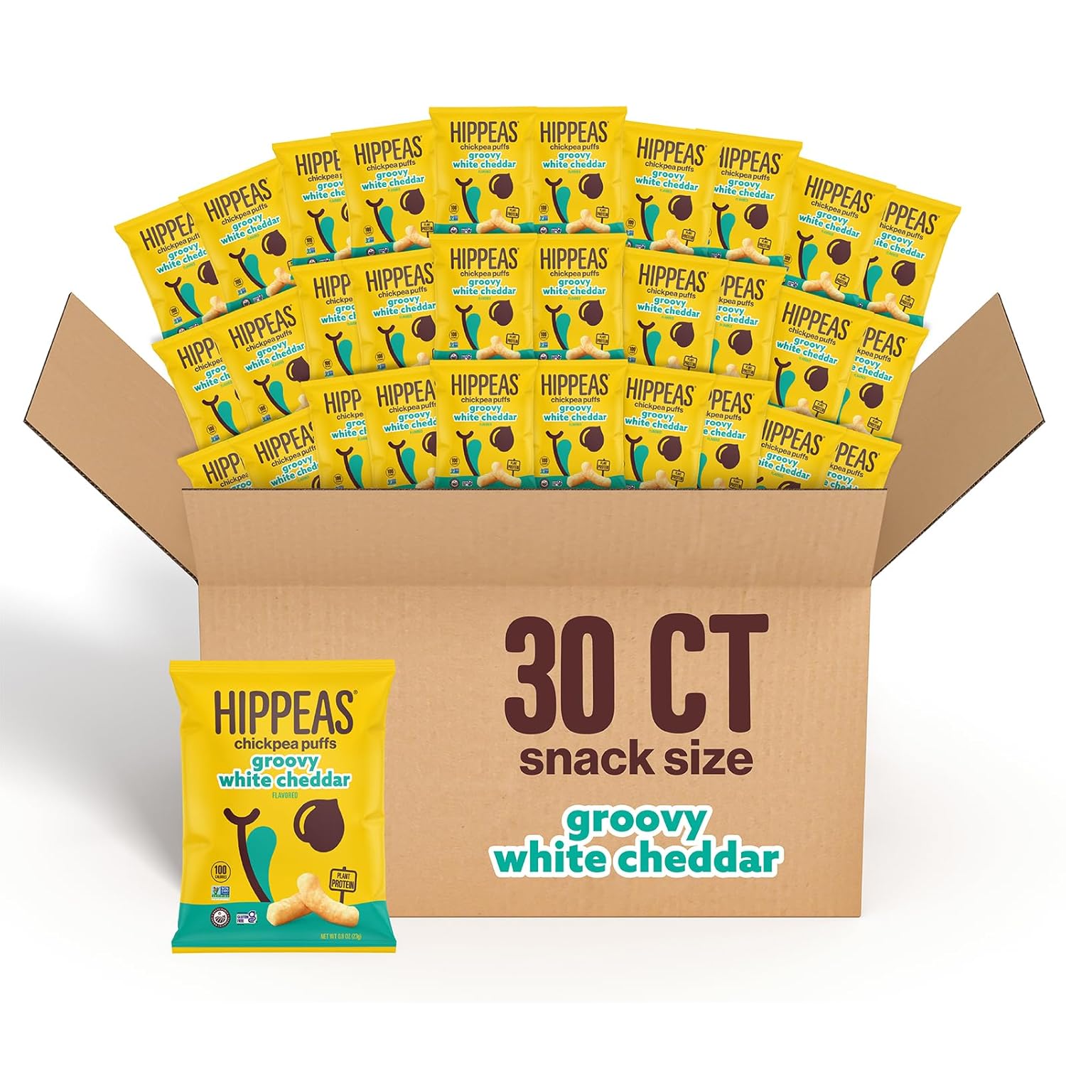 Hippeas Chickpea Puffs: Groovy White Cheddar Crunchy Snack
