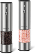 Salt and Pepper Grinder Set - Rechargeable, Adjustable Coarseness