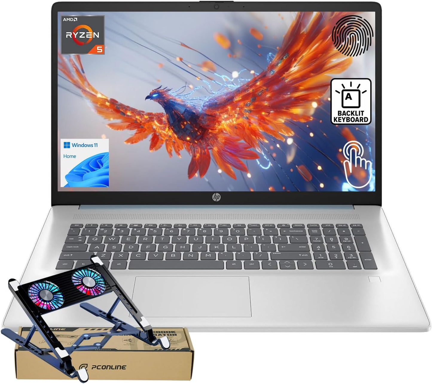 HP 17 Laptop PC with Touchscreen and AMD Ryzen 5 Processor