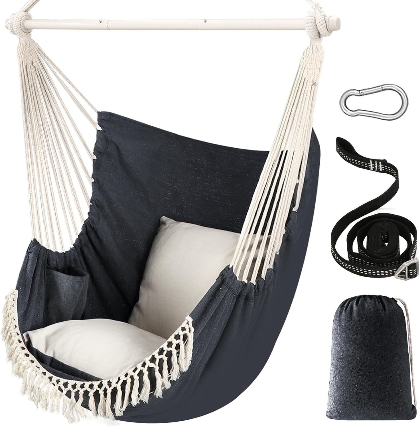 Chihee Hammock Chair Swing with Cushions for Indoor Outdoor Use