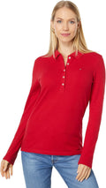 Tommy Hilfiger Women's Long Sleeve Polo Shirt - Classic Everyday Polo