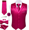 Barry.Wang Mens Formal Suit Vest Tie Bowtie Set 8PC - Complete Wedding