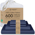 100% Cotton 600 TC King Sheets Set - Cooling Sateen Bedding
