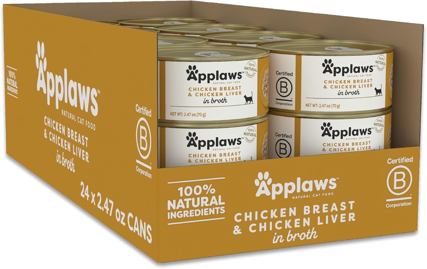 Applaws Natural Wet Canned Cat Food with Chicken & Liver Delight