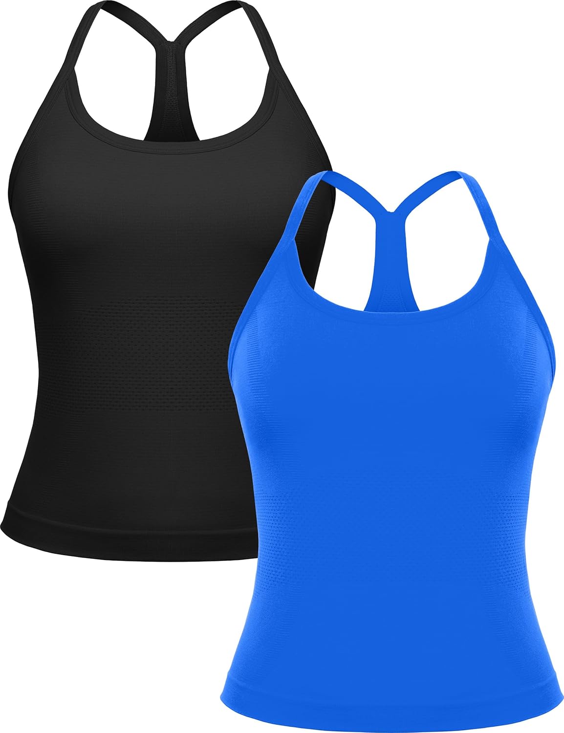 Seamless Workout Tank Tops for Women with Built-in Bra 2 Pack