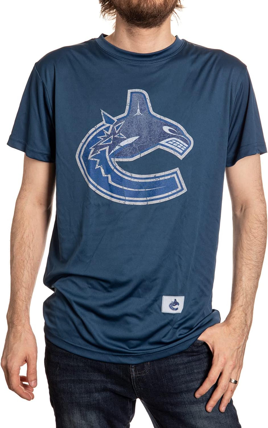 NHL Mens Loose Fit Performance Rashguard Short Sleeve Shirt