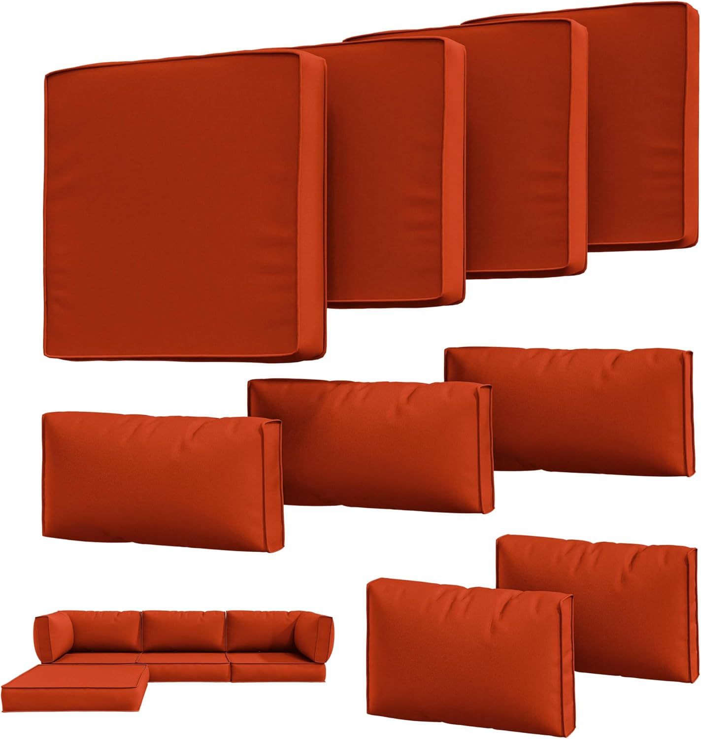 9Pcs Outdoor Chair Cushions Covers for Patio Set Protection
