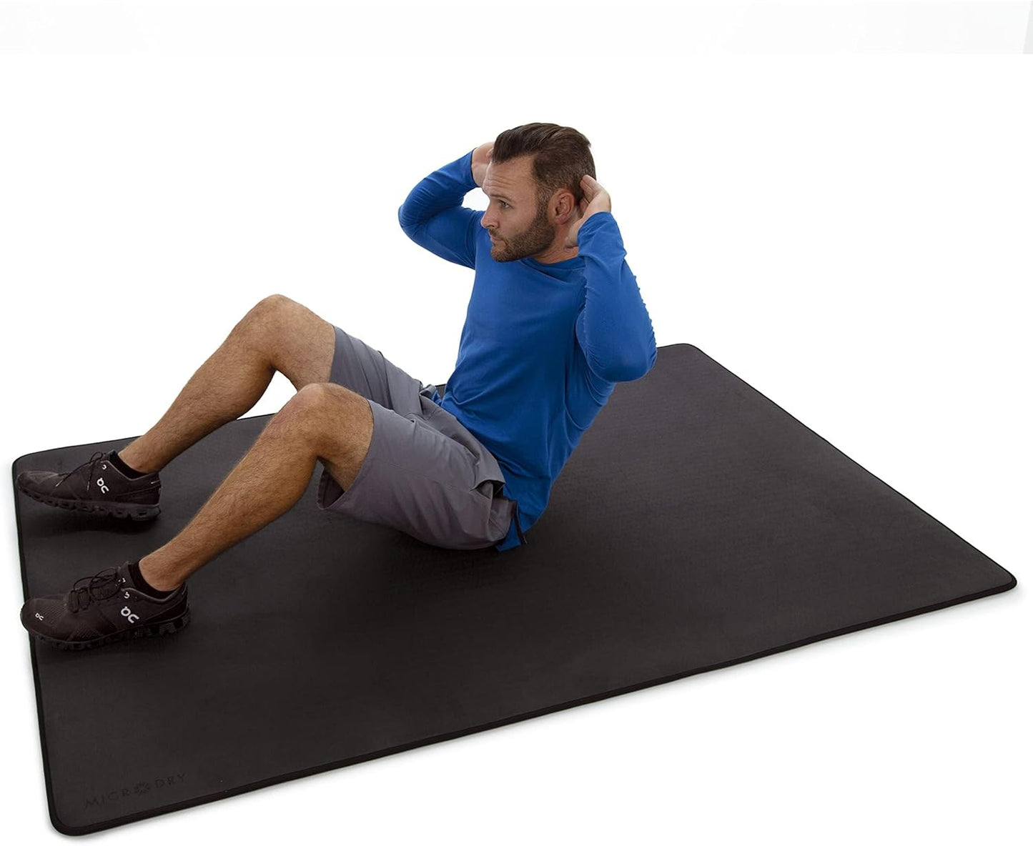 MICRODRY Deluxe Fitness Exercise Yoga Mat for Home & Gym Use