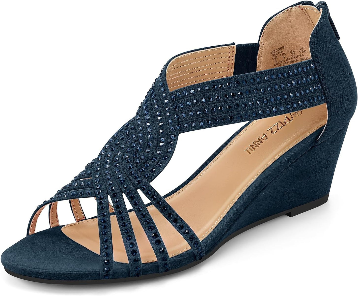 PIZZ ANNU Women's Diana Low Wedge Sandals for Every Occasion