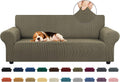 KEKUOU Stretch Sofa Cover Slipcover for 3 Cushion Couch