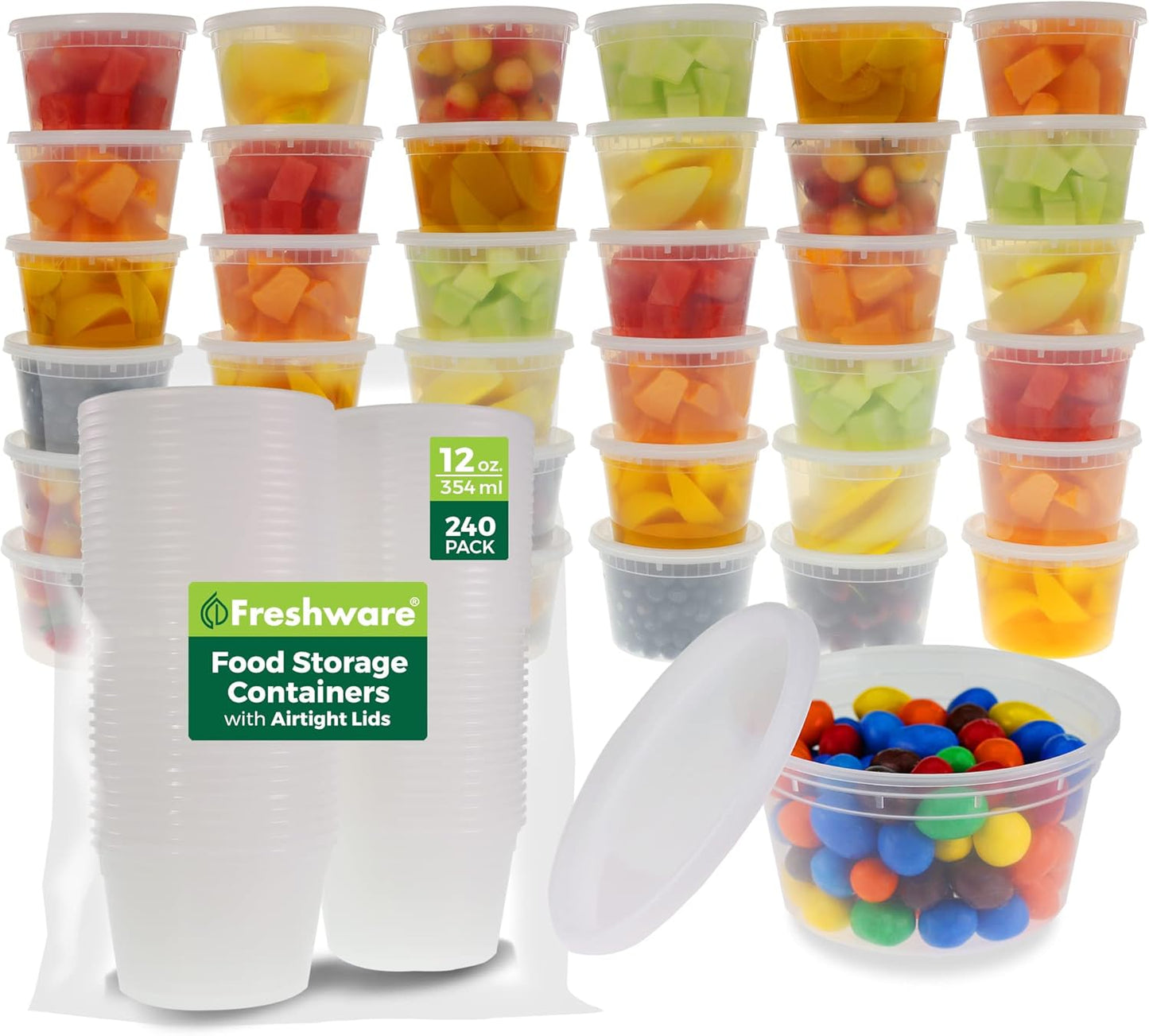 Freshware Food Storage Containers 240 Set for Meal Prep and More