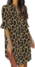 Summer Dresses for Women V Neck Ruffle Short Sleeve Casual - Light