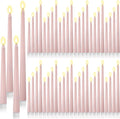 48 Pcs Flameless LED Taper Candles Dusty Pink - Large Set for Events