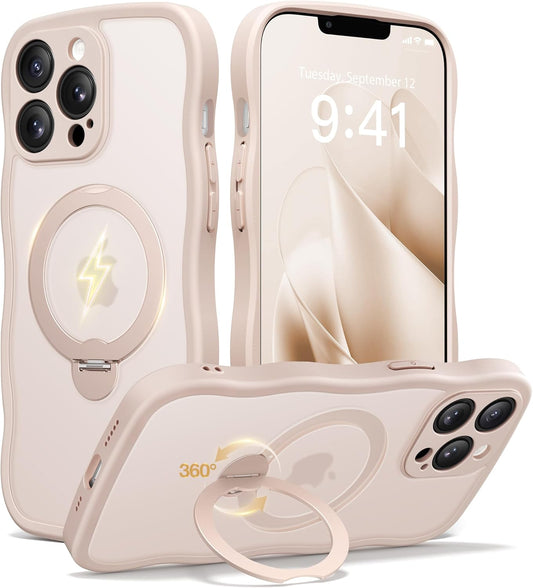 CAPRARO iPhone 13 Pro Max Case with 360 Spin Magnetic Stand