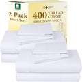 Queen Cotton Sateen 2-Pack Sheets - Soft, Deep Pocket Value