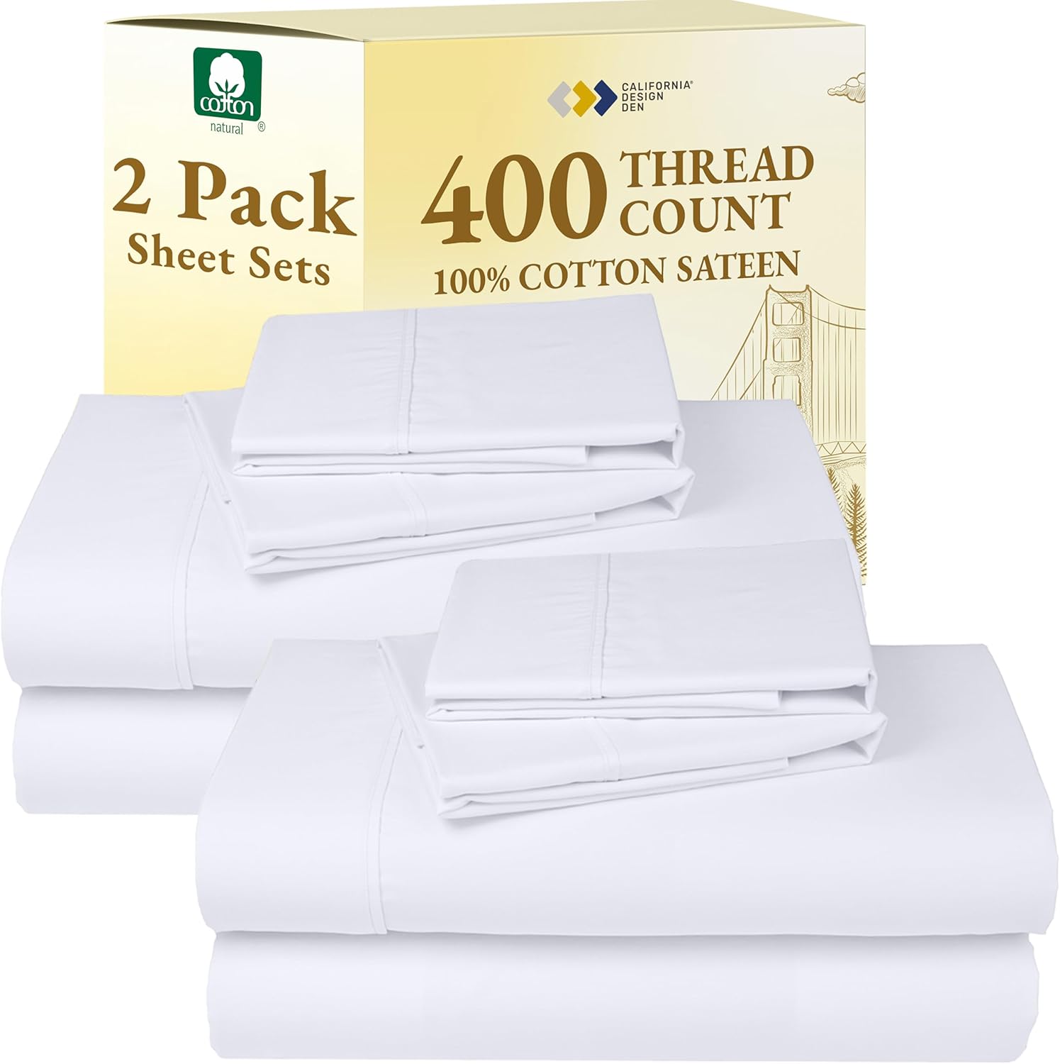 California Design Den Queen Bedsheet Sets - Soft & Cooling