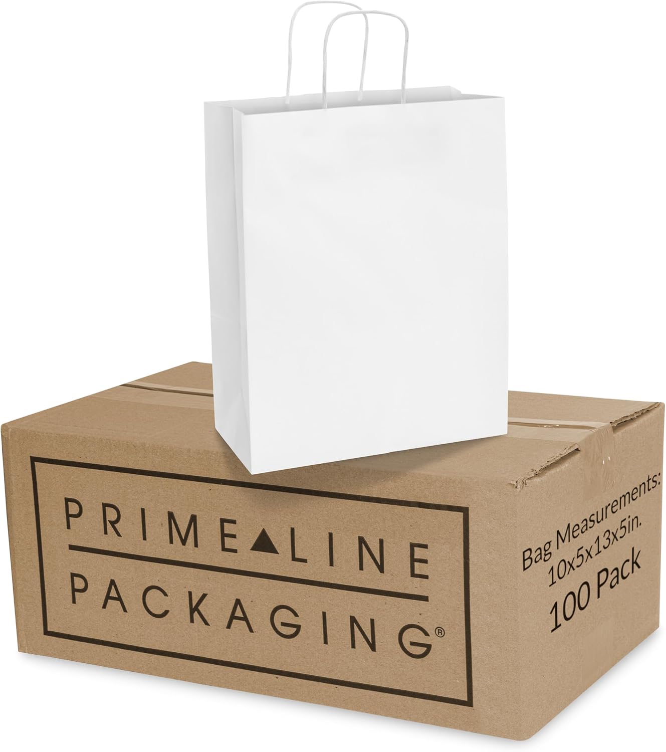 Medium White Gift Bags with Handles for Retail and Events