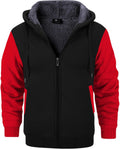 Mens Fleece-Lined Zip Up Hoodie - Thick Winter Warm Jacket Men's