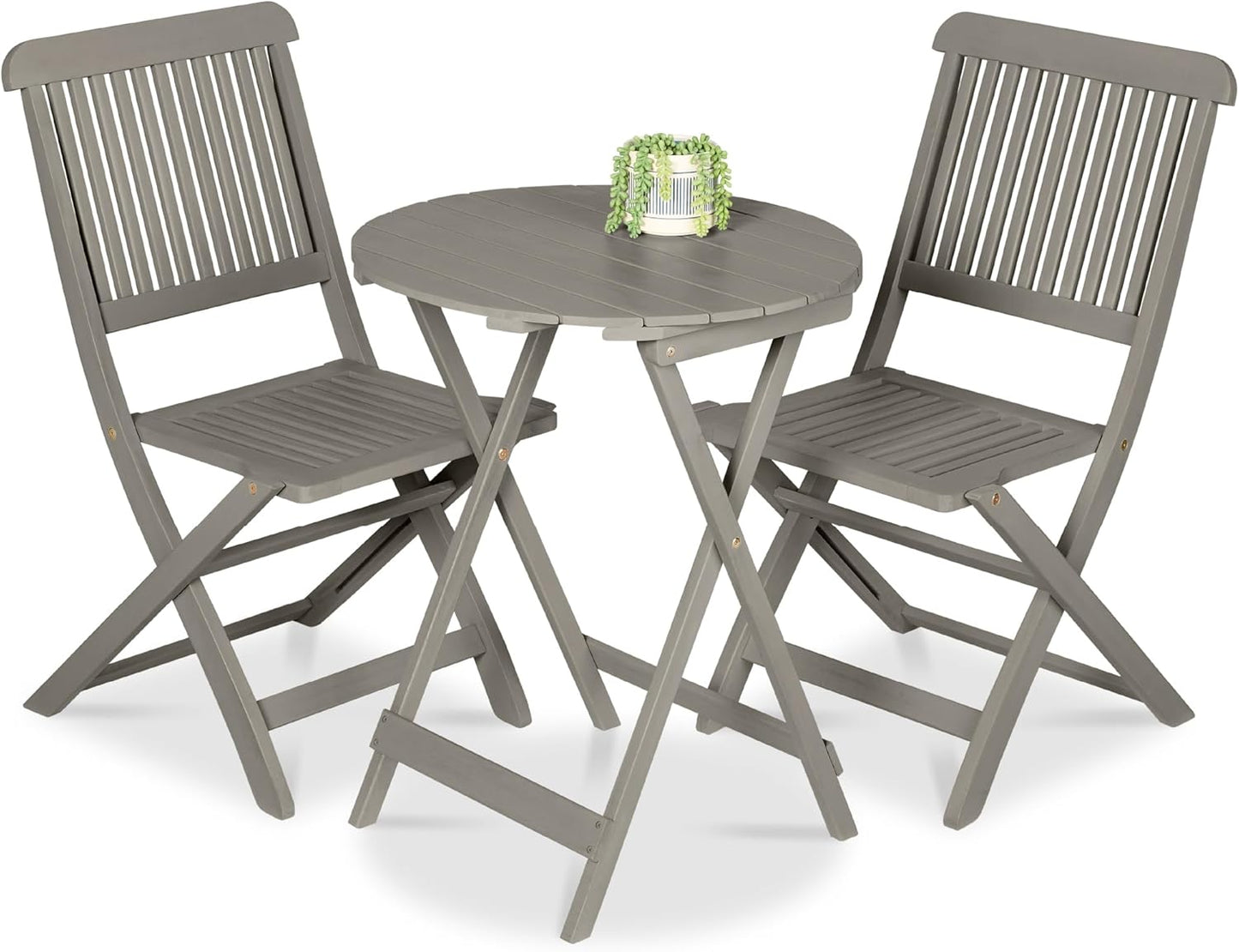 Best Choice Products 3-Piece Acacia Wood Bistro Set for Outdoor Use