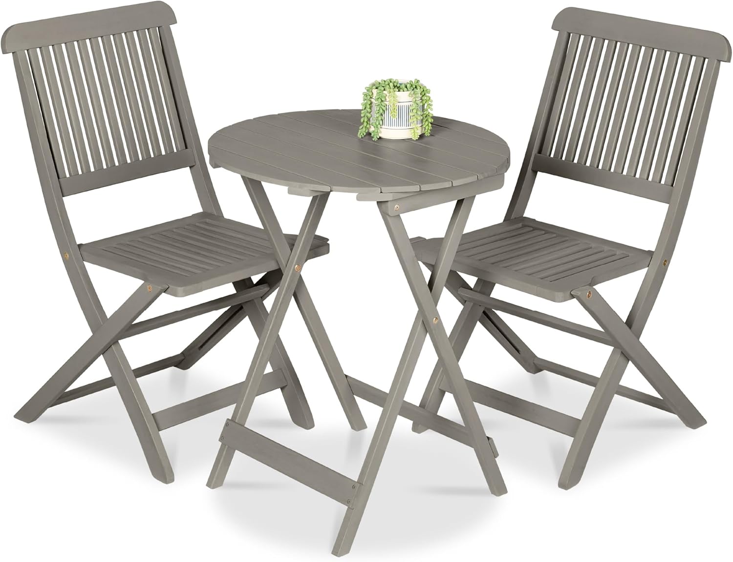 Best Choice Products 3-Piece Acacia Wood Bistro Set for Outdoor Use