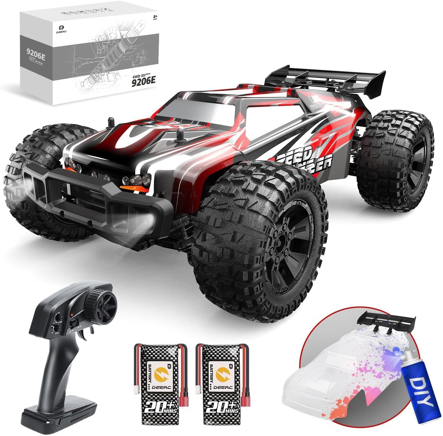 High-Speed DEERC RC Car w/ Extra Shell
