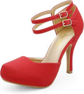 DREAM PAIRS Office-02 Womens Classy Mary Jane Double Ankle Strap Pumps