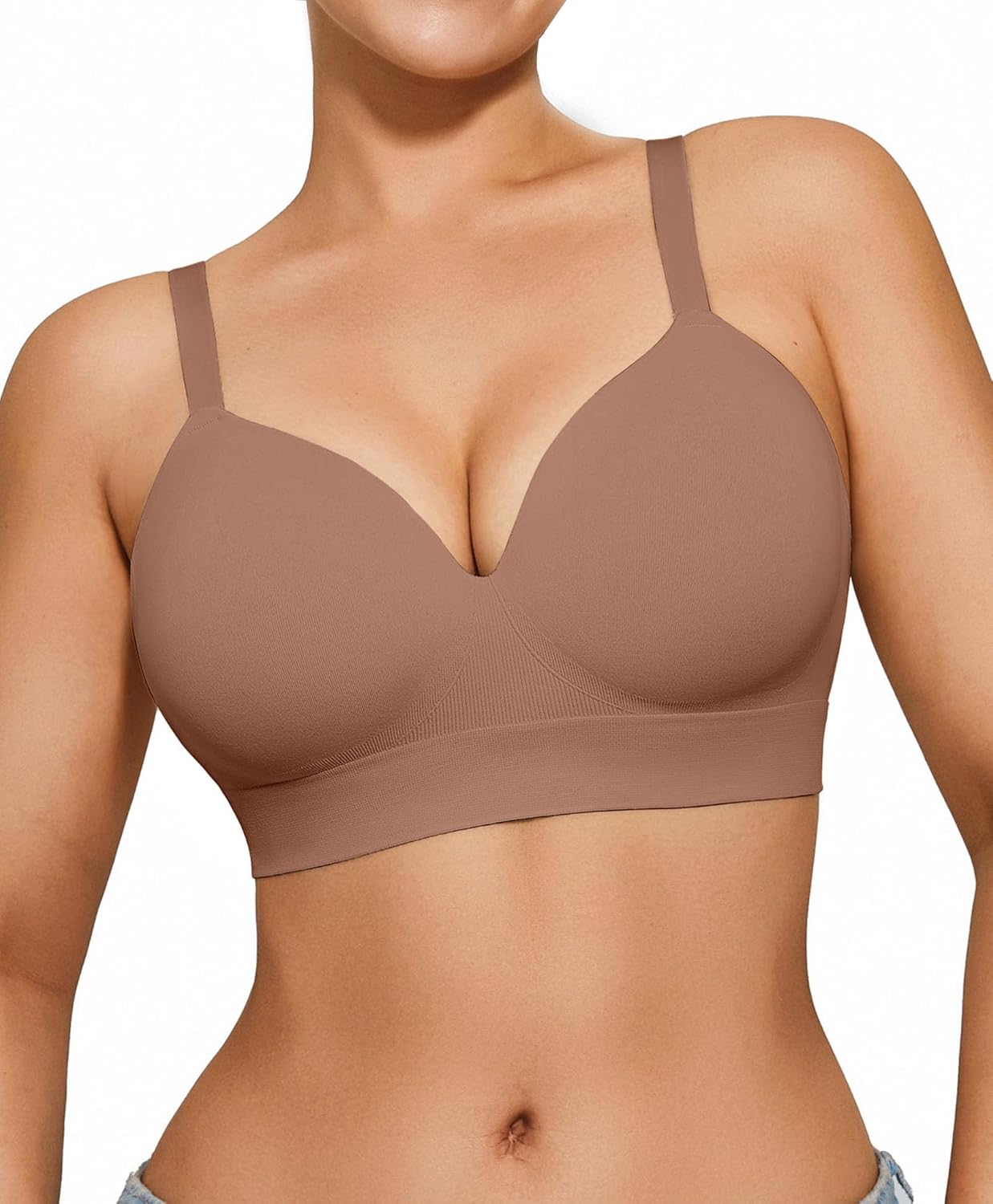 Popilush Wireless Seamless Bras for Women with Soft Foam Cups