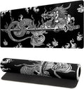 Dragon Gaming Mouse Pad Black Large Desk Pad 27.6x11.8 in - Smooth