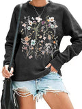 Qbily Women's Floral Print Sweatshirt - Cozy Fall Style