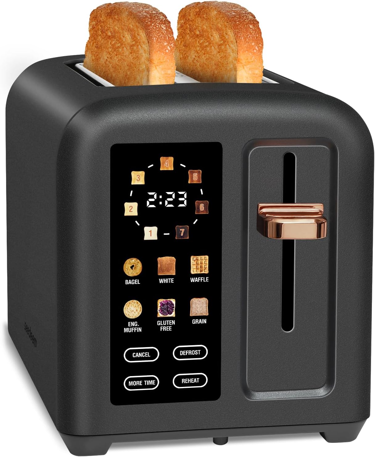 SEEDEEM 2 Slice Toaster with LCD Display and Touch Control