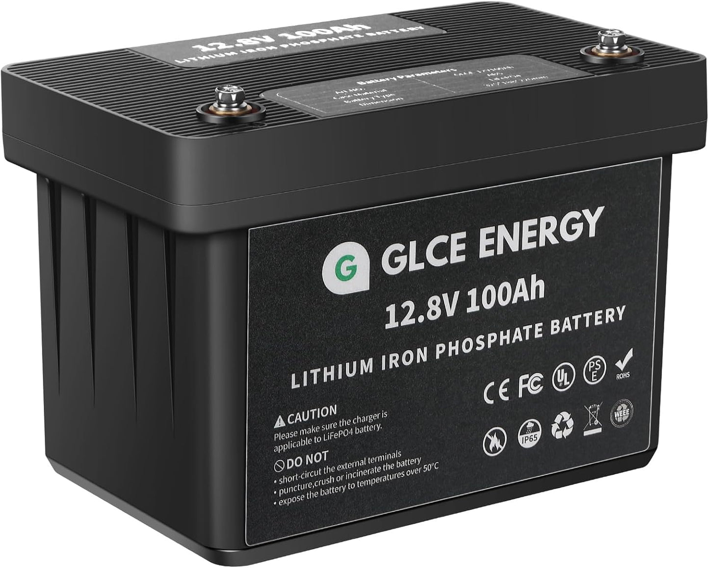 GLCE ENERGY 12V 100Ah LiFePO4 Deep Cycle Battery