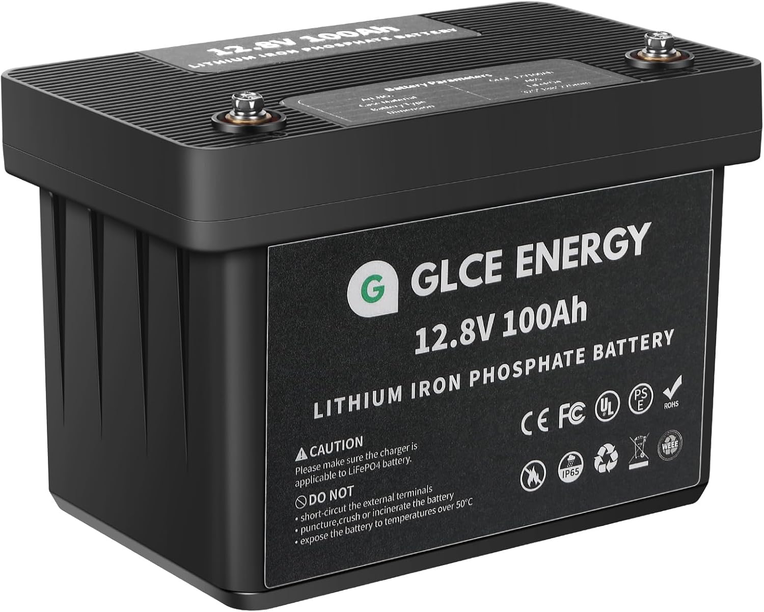 GLCE ENERGY 12V 100Ah LiFePO4 Deep Cycle Battery