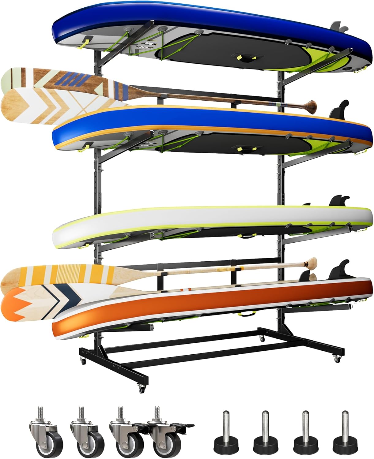 METAN 59in Wide Heavy Duty Kayak Storage Rack with Wheels