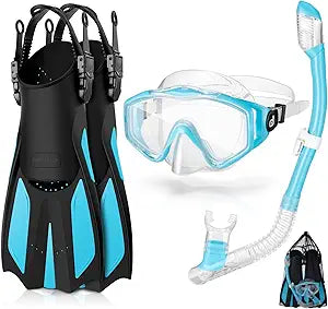 Odoland Snorkel Set for Adults with Dry Top Diving Mask