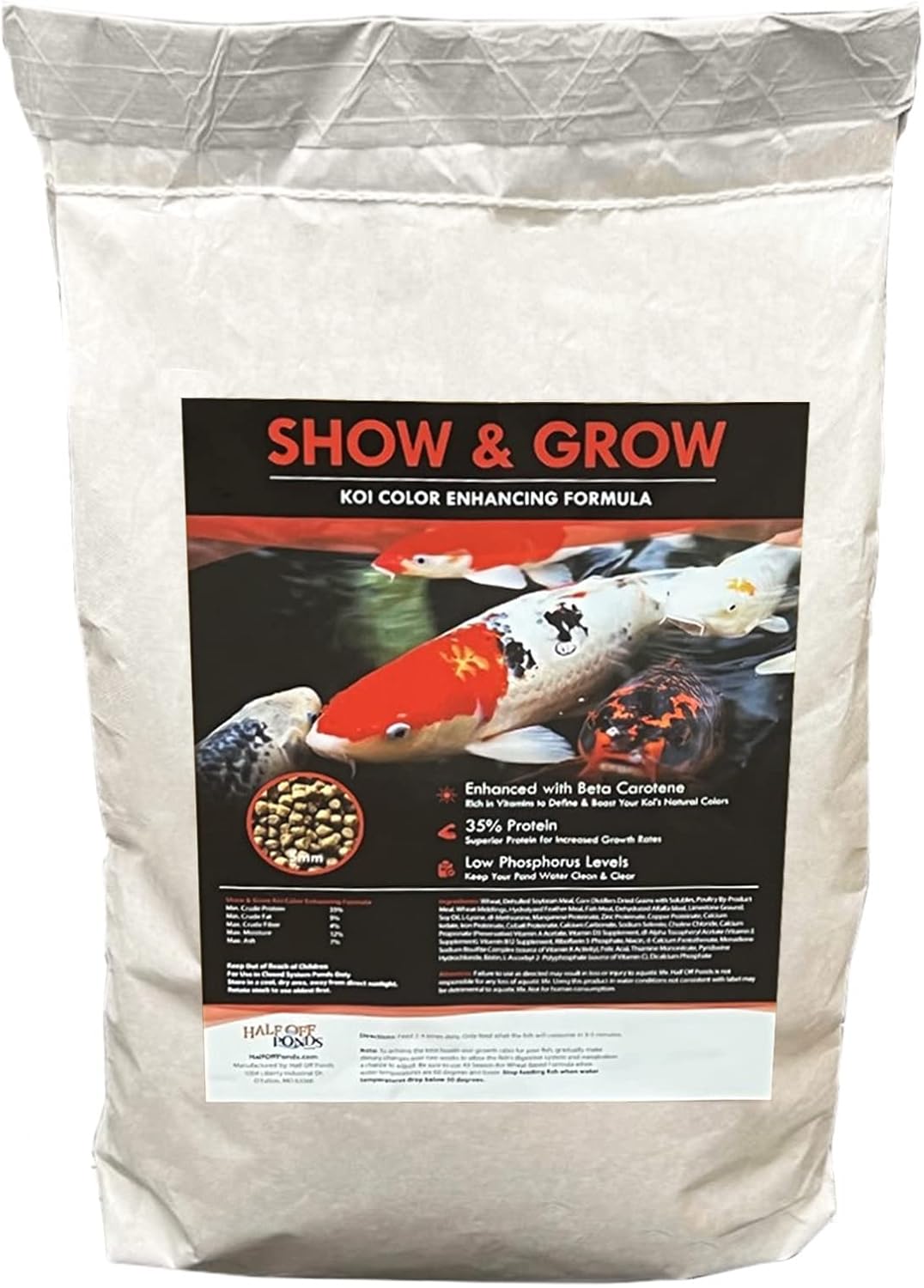 Premium Koi Fish Food with 35% Protein for Vibrant Color