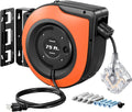 Retractable Extension Cord Reel 75 FT - Wall/Ceiling Mount Power Hub