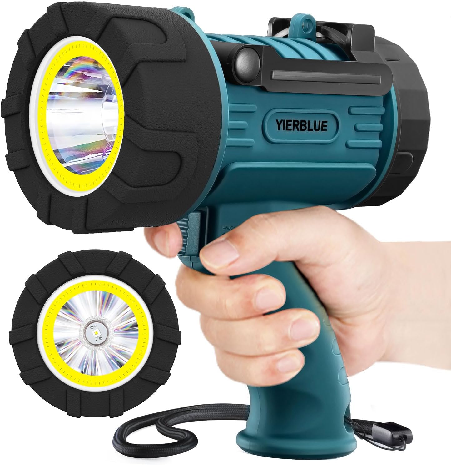 YIERBLUE Rechargeable Spotlight Floodlight Combo 1500 Lumen LED