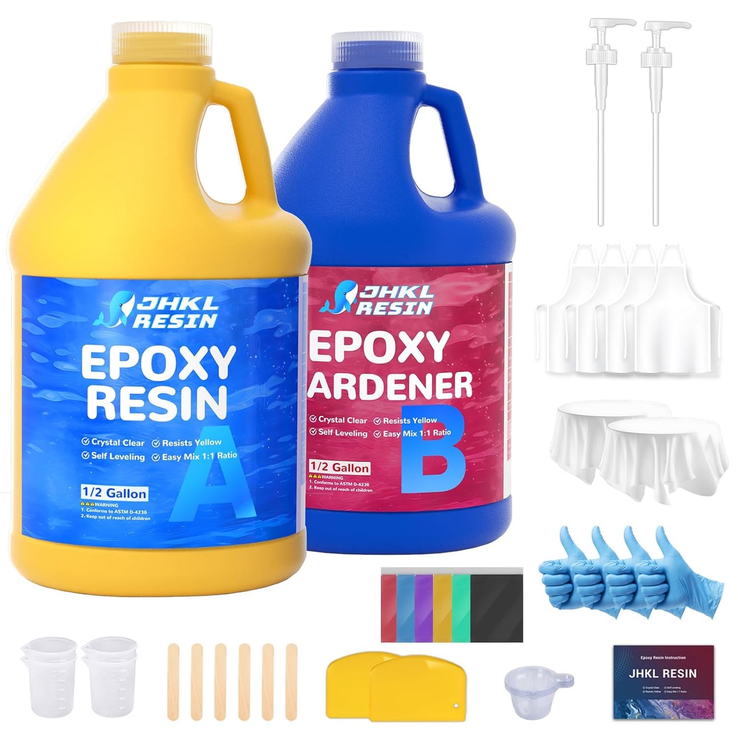 Epoxy Resin Kit 1 Gallon Crystal Clear for Casting & Coating