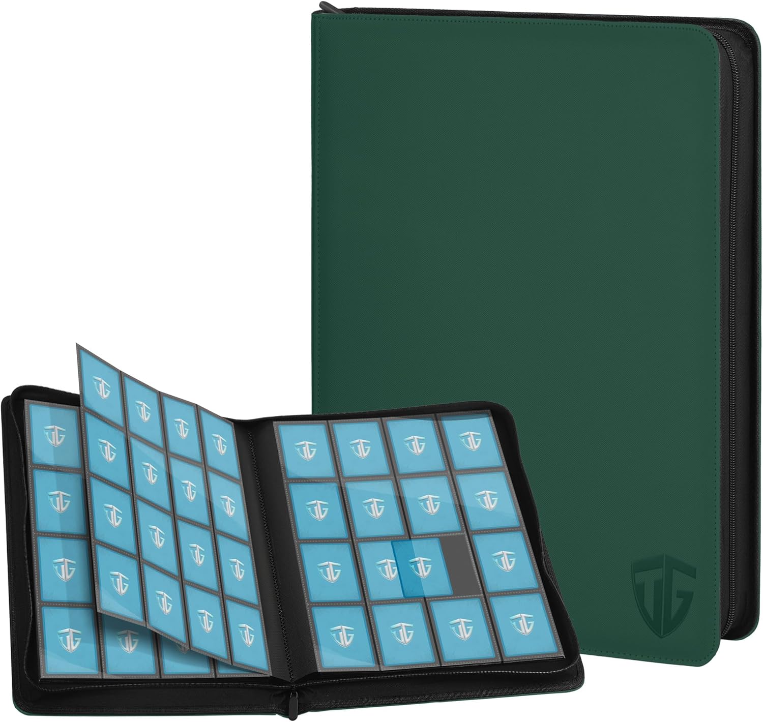 16 Pockets Trading Card Zipper Binder for 1000+ Cards Storage