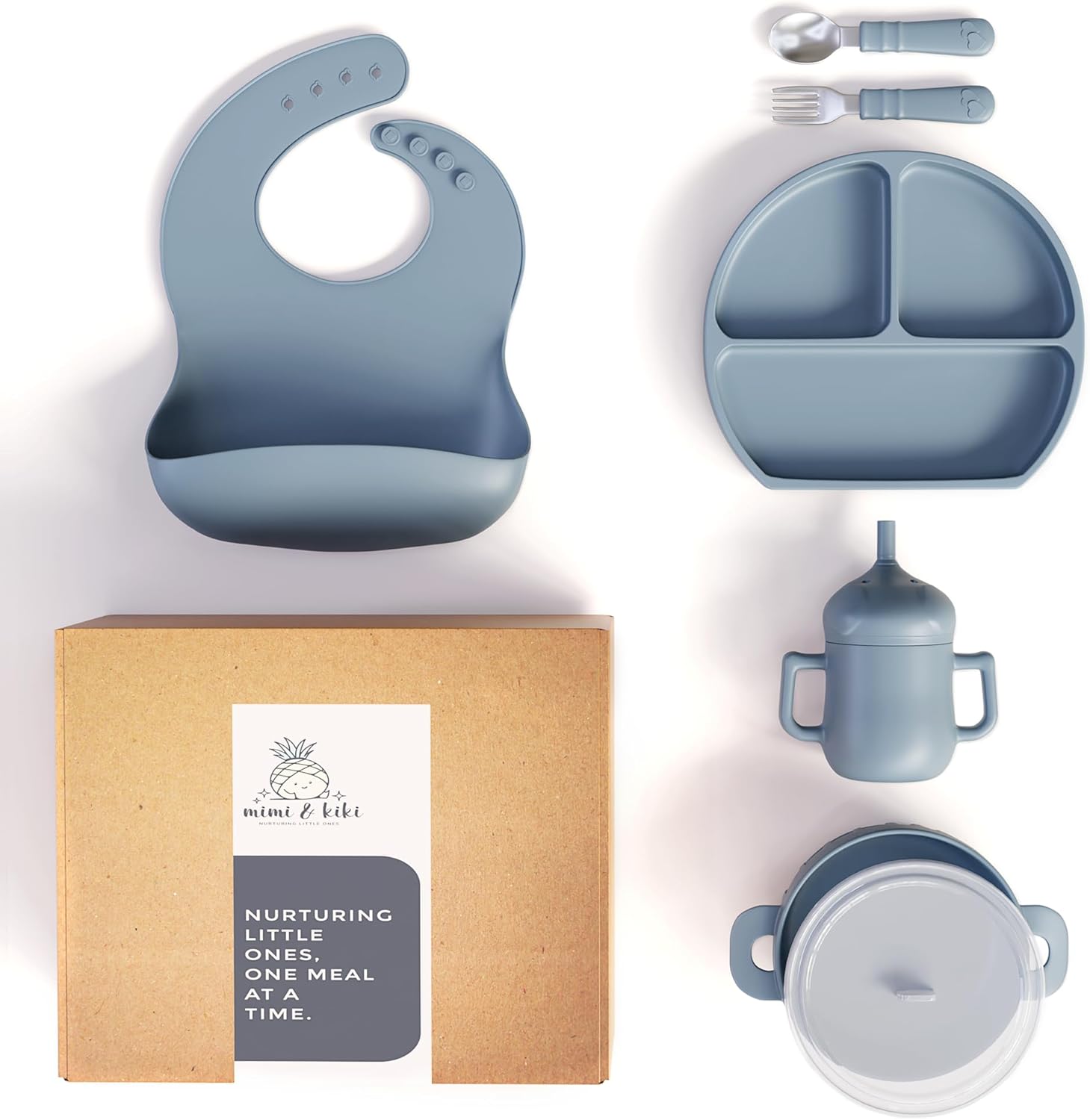 mimi & kiki Baby Feeding Set, BPA-Free, Self-Feeding, Durable