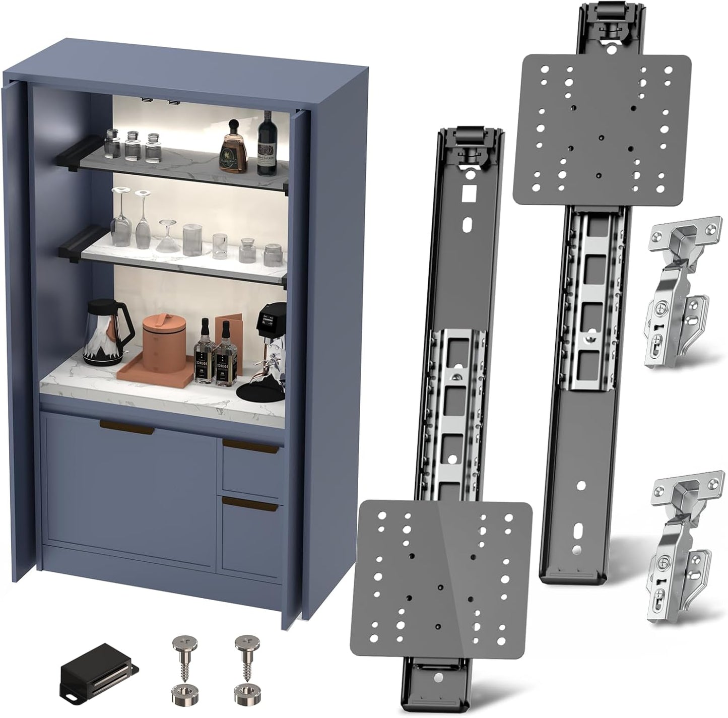 18 Inch Cabinet Pocket Door Slide Hinge Kit for Inset Application