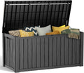 180 Gallon Resin Deck Box Outdoor Storage - Lockable, Waterproof