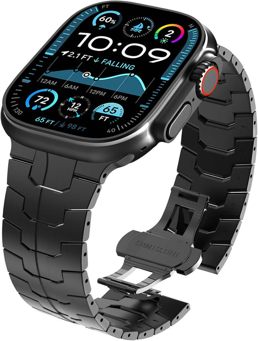 Rugged Titanium Apple Watch Band - Lightweight & Durable
