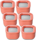 Caraway 6pc Food Storage Container Set - Compact Stackable Mini Glass