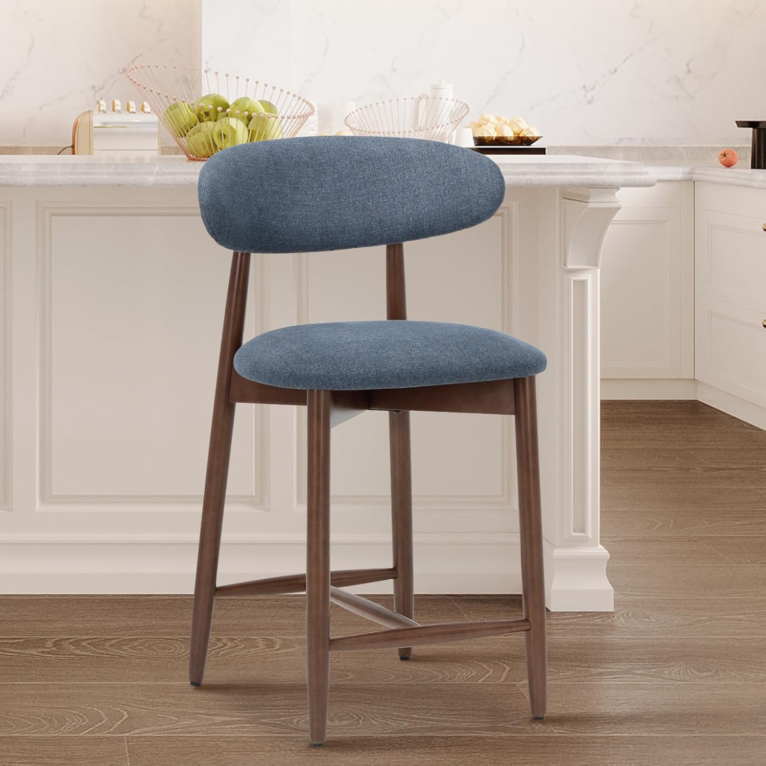 COLAMY Upholstered Counter Height Bar Stools for Kitchen Use