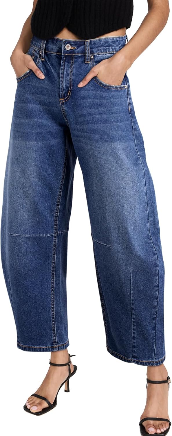 Trendy Barrel Jeans for Women - Wide Leg Vintage Y2K Style